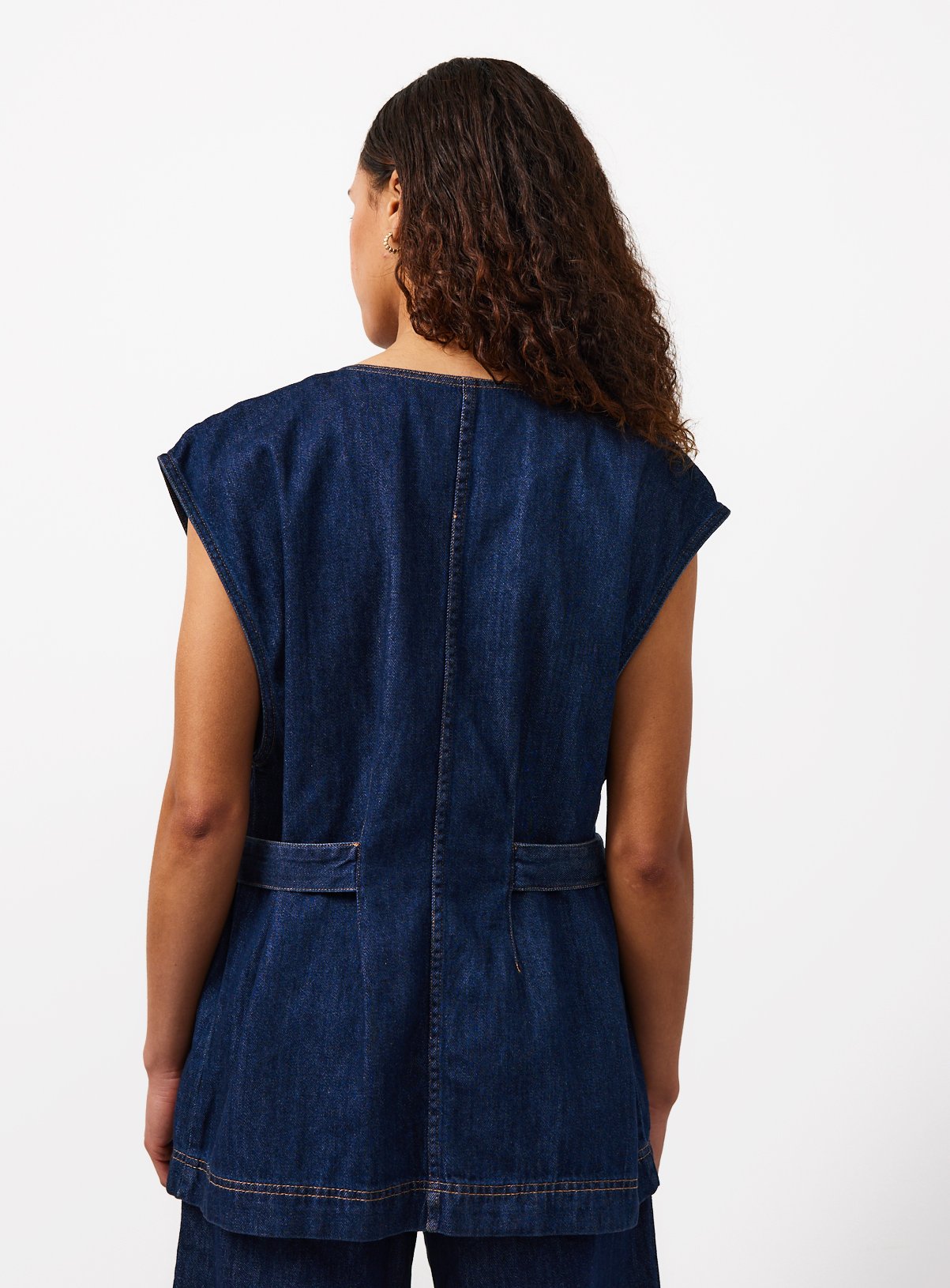 Indigo Denim Sleeveless Kimono Style Co-ord Top 12 - Image 4 thumbnail